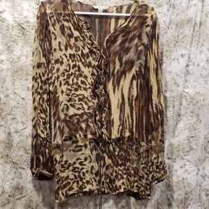 CAbi animal print tunic blouse - size medium